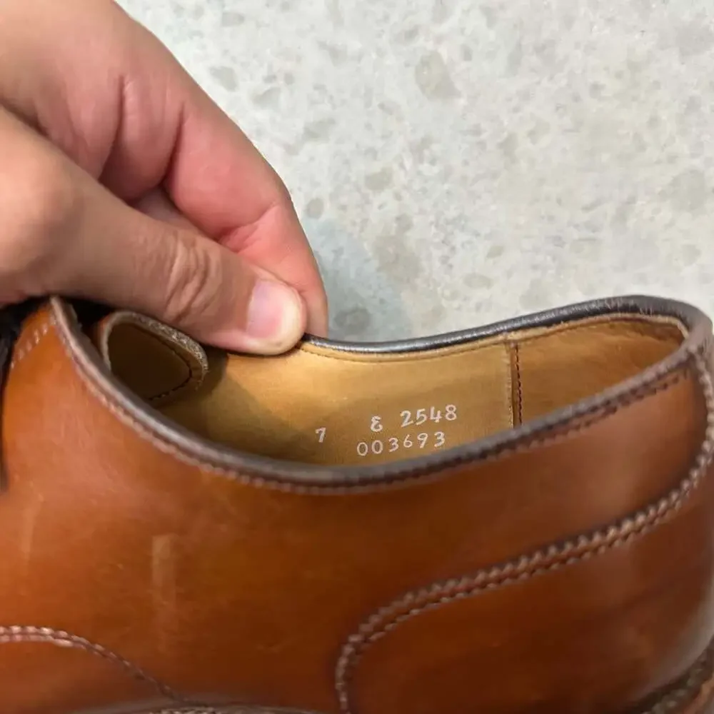Allen Edmonds Niles Brown Leather Cap-Toe Dress Shoe - 7E